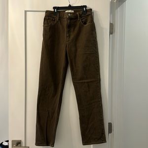 Brown Abercrombie 90’s straight ultra high rise jeans